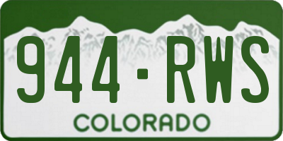 CO license plate 944RWS