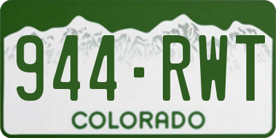 CO license plate 944RWT