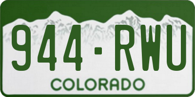 CO license plate 944RWU