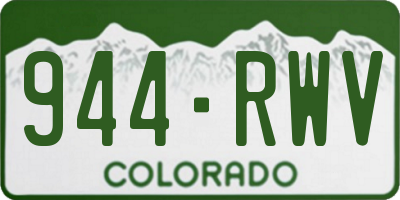 CO license plate 944RWV