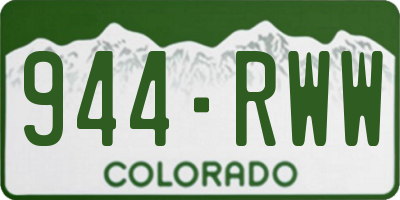 CO license plate 944RWW