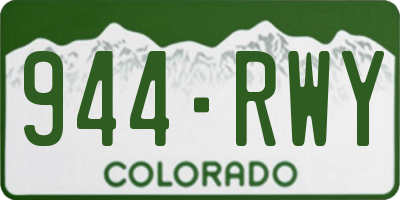 CO license plate 944RWY
