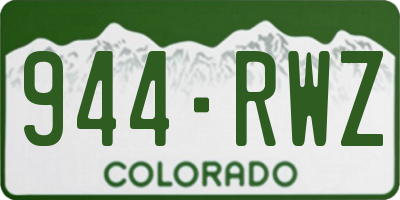 CO license plate 944RWZ
