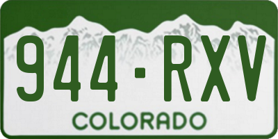 CO license plate 944RXV