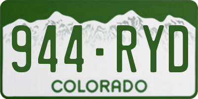 CO license plate 944RYD