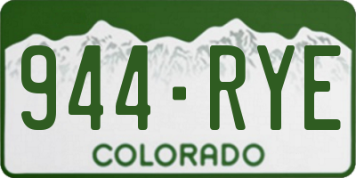 CO license plate 944RYE