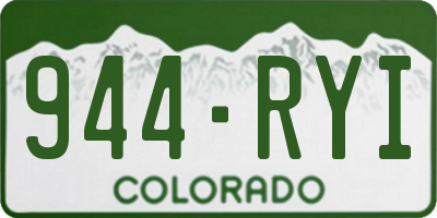 CO license plate 944RYI