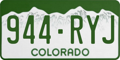 CO license plate 944RYJ