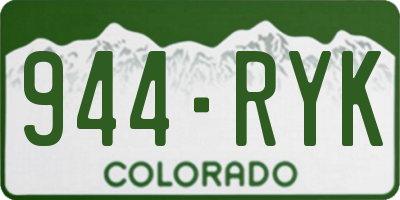 CO license plate 944RYK