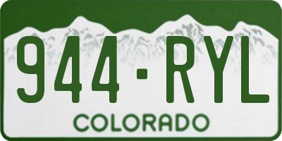 CO license plate 944RYL