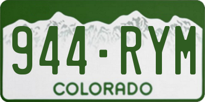 CO license plate 944RYM