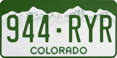 CO license plate 944RYR