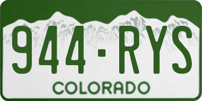 CO license plate 944RYS