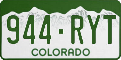 CO license plate 944RYT