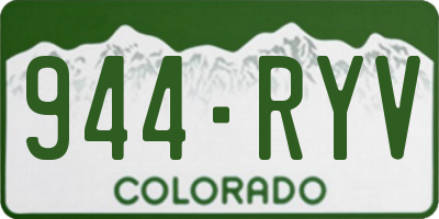 CO license plate 944RYV