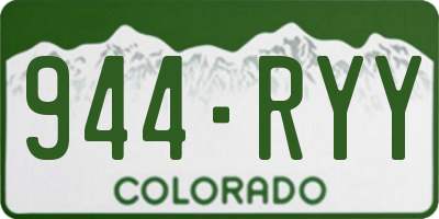 CO license plate 944RYY