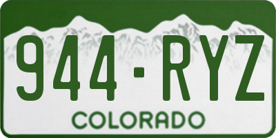 CO license plate 944RYZ