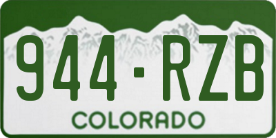 CO license plate 944RZB