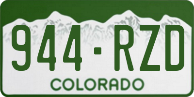 CO license plate 944RZD
