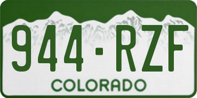 CO license plate 944RZF