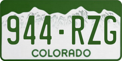CO license plate 944RZG