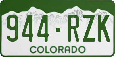 CO license plate 944RZK