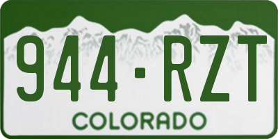 CO license plate 944RZT