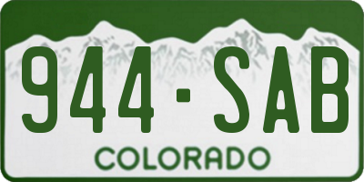 CO license plate 944SAB