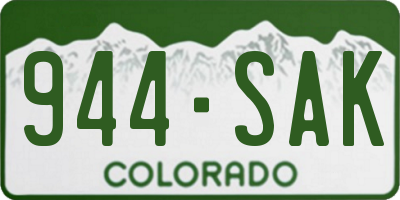 CO license plate 944SAK