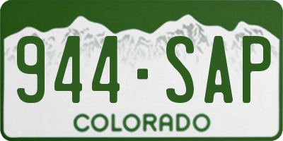 CO license plate 944SAP