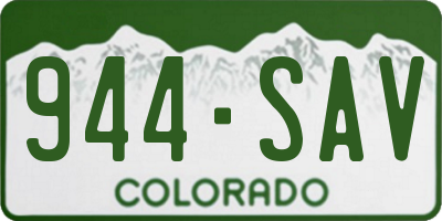 CO license plate 944SAV
