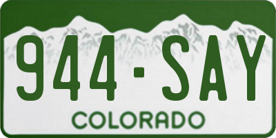 CO license plate 944SAY