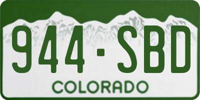 CO license plate 944SBD
