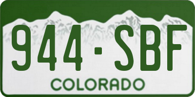 CO license plate 944SBF