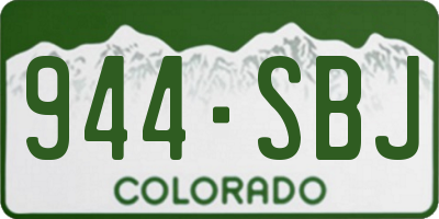 CO license plate 944SBJ