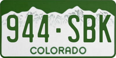 CO license plate 944SBK