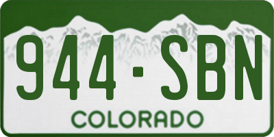 CO license plate 944SBN
