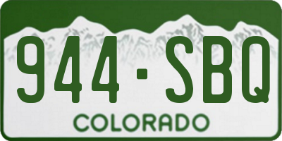 CO license plate 944SBQ