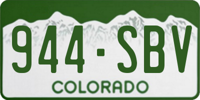 CO license plate 944SBV