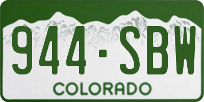 CO license plate 944SBW