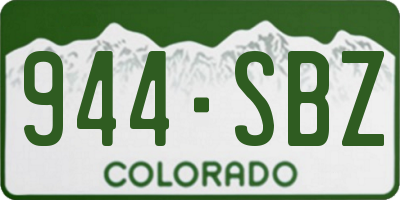 CO license plate 944SBZ
