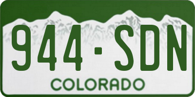 CO license plate 944SDN