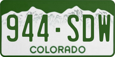 CO license plate 944SDW