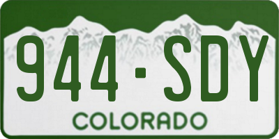 CO license plate 944SDY
