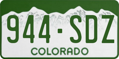 CO license plate 944SDZ