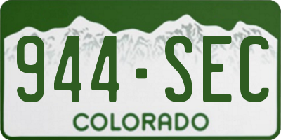 CO license plate 944SEC
