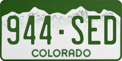 CO license plate 944SED