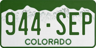 CO license plate 944SEP