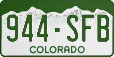 CO license plate 944SFB