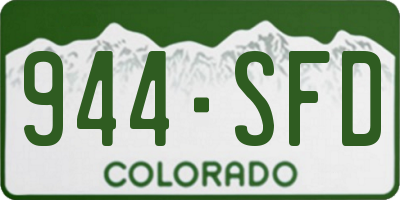 CO license plate 944SFD